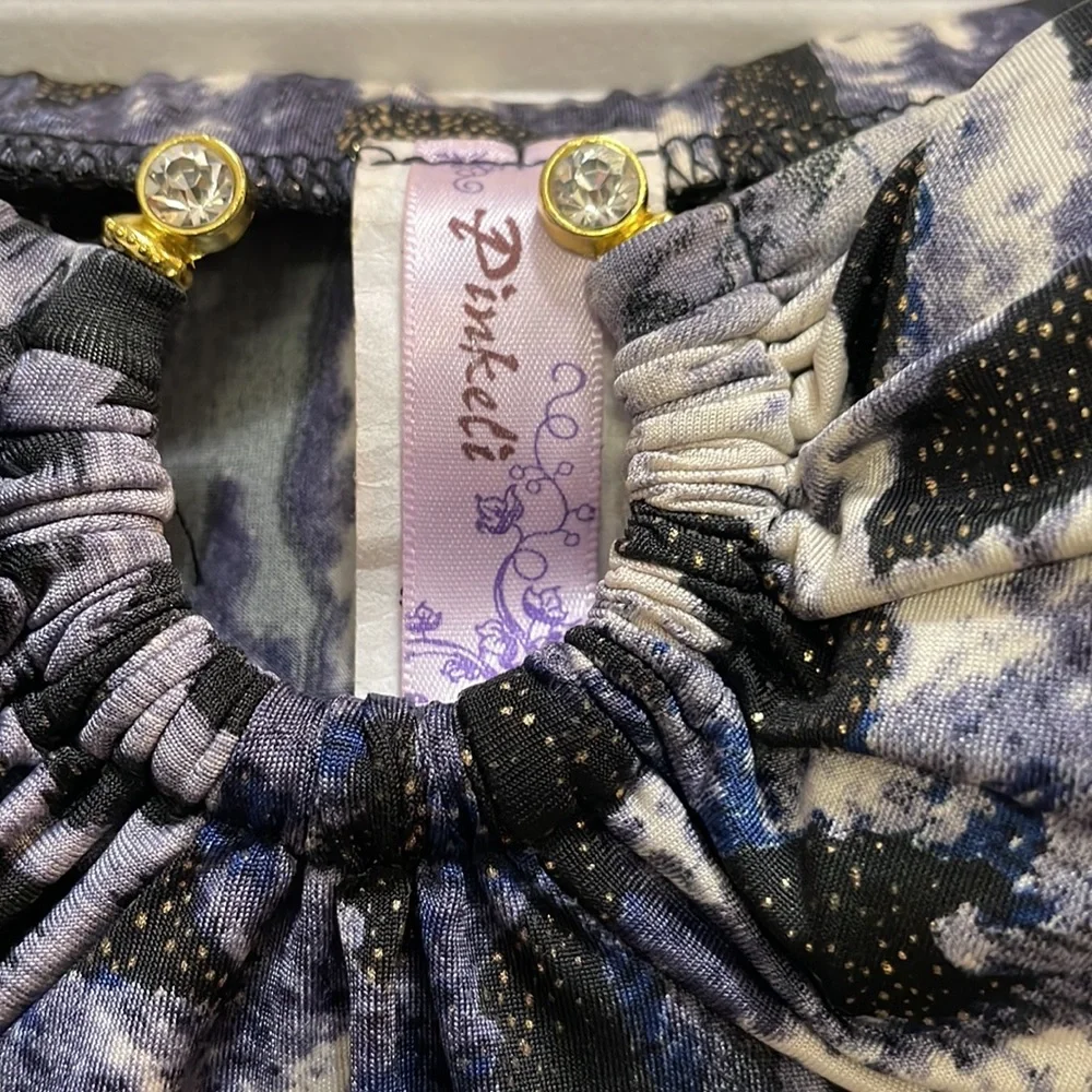 Navy Creme Black & Gold Strapless Leopard Top - Picture 3 of 9